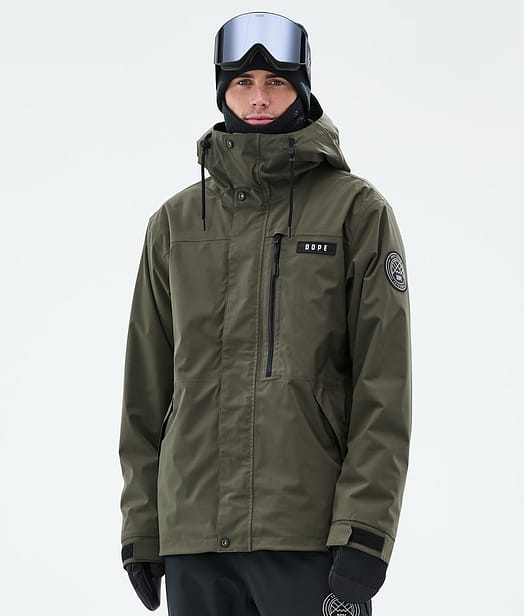 Dope Blizzard Full Zip Snowboardjacka Herr Olive Green