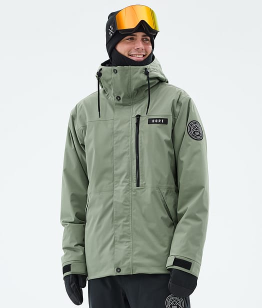 Dope Blizzard Full Zip Snowboardjacka Herr Moss Green