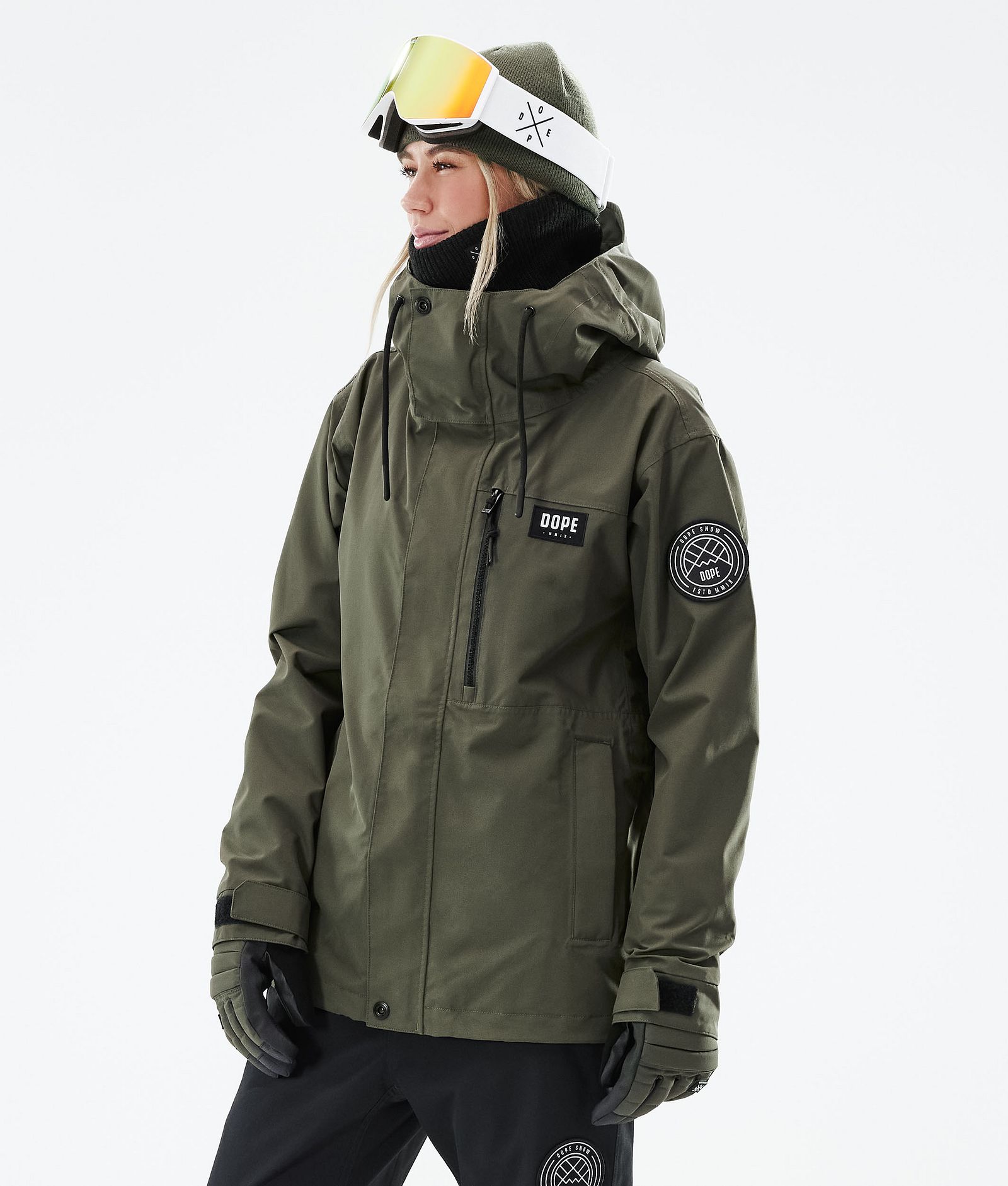 Dope Blizzard W Full Zip 2021 Skidjacka Dam Olive Green, Bild 1 av 11