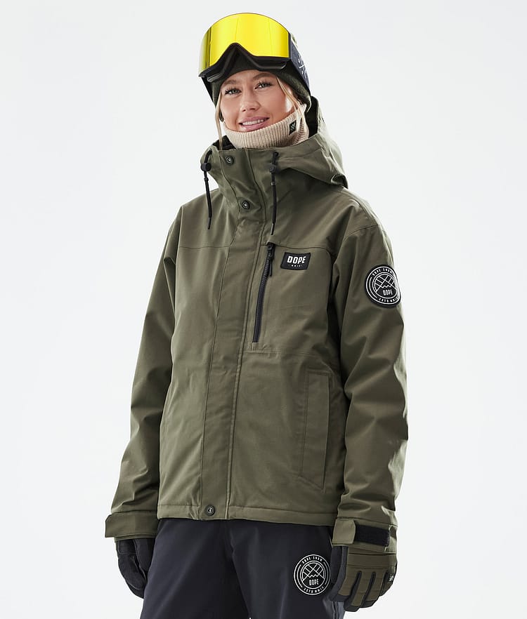 Dope Blizzard W Full Zip Snowboardjacka Dam Olive Green, Bild 1 av 10