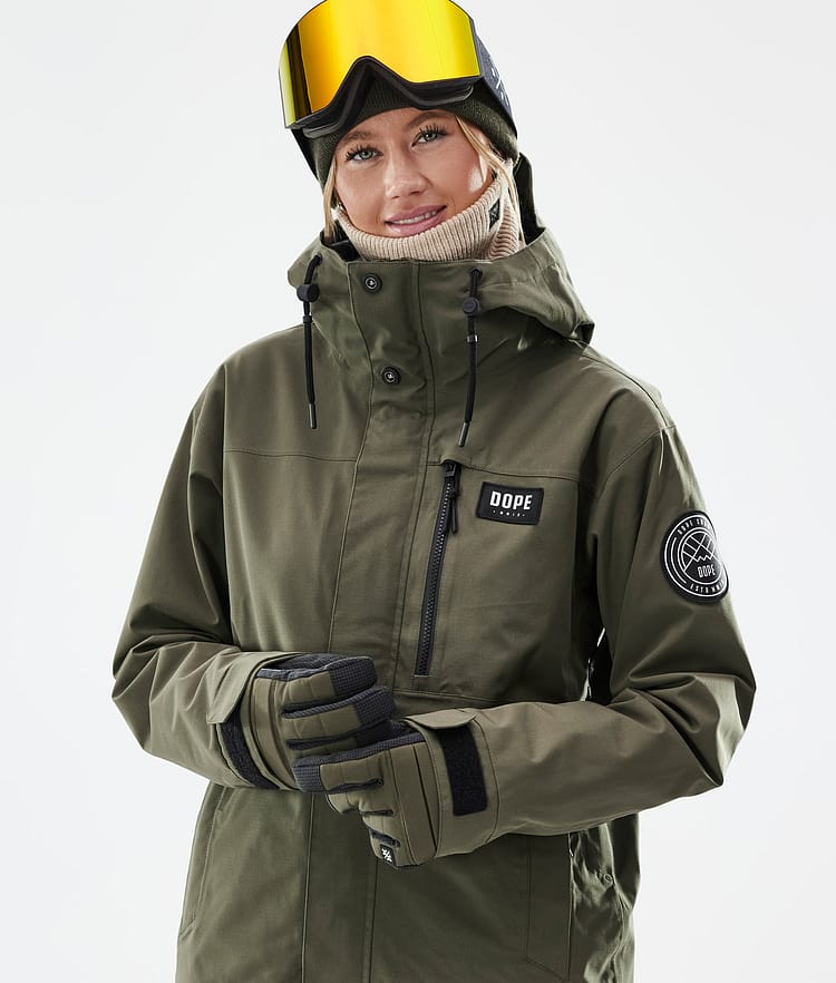 Dope Blizzard W Full Zip Snowboardjacka Dam Olive Green, Bild 2 av 10