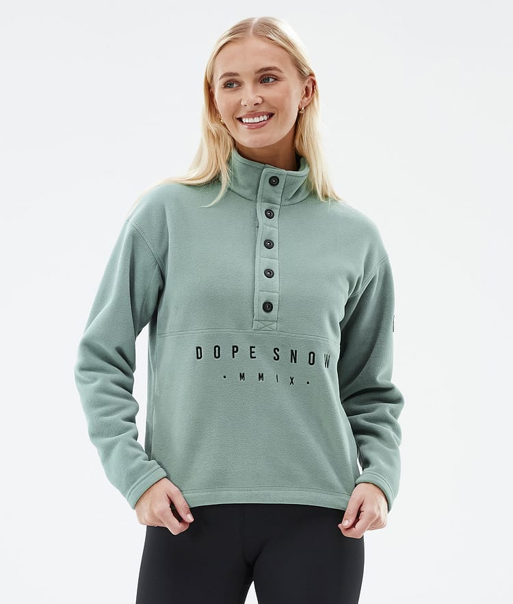 Dope Comfy W Fleecetröja Dam Faded Green, Bild 1 av 6