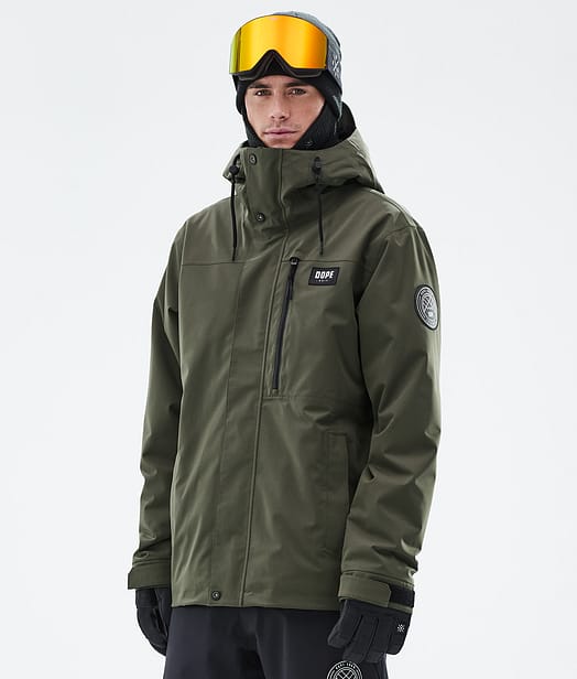 Dope Blizzard Full Zip Snowboardjacka Herr Olive Green