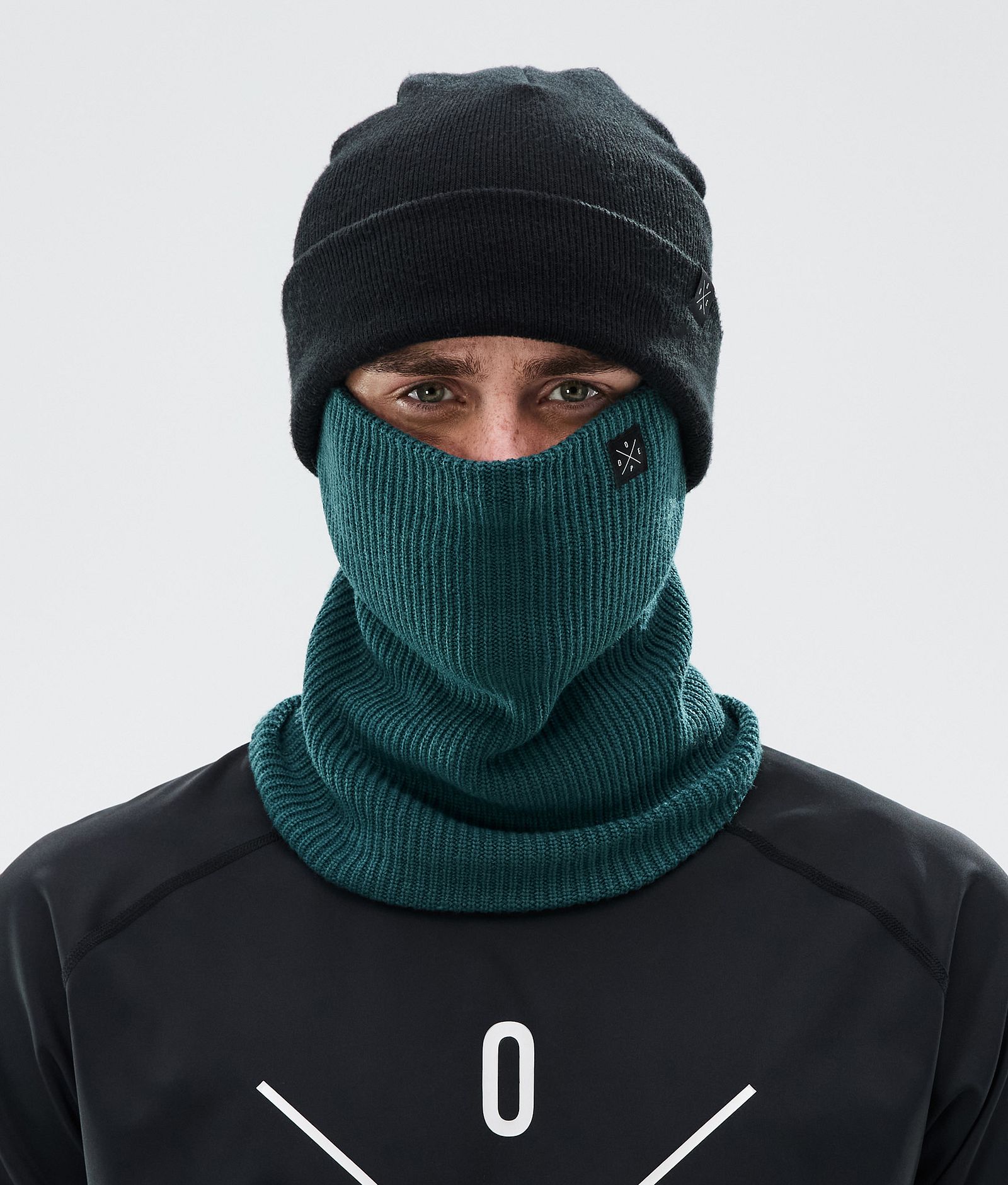 Dope 2X-Up Knitted Ansiktsmask Bottle Green, Bild 2 av 3