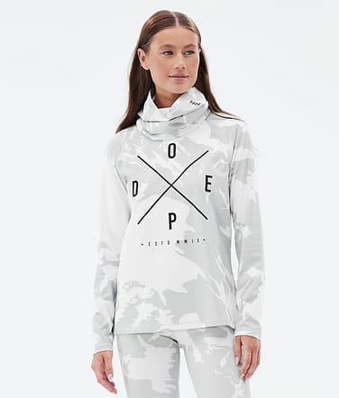 Dope Snuggle W Underställströja Dam 2X-Up Grey Camo