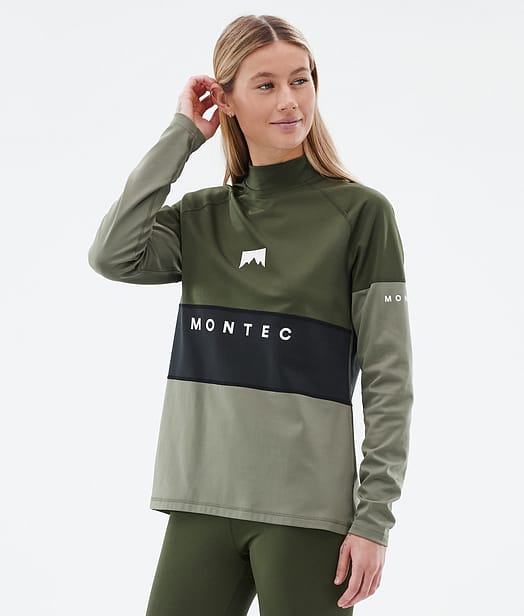 Montec Alpha W Underställströja Dam Olive Green/Black/Greenish