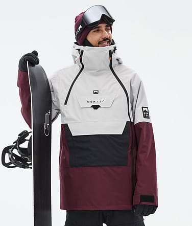 Montec Doom Snowboardjacka Man Light Grey/Black/Burgundy