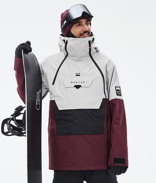 Montec Doom Snowboardjacka Herr Light Grey/Black/Burgundy