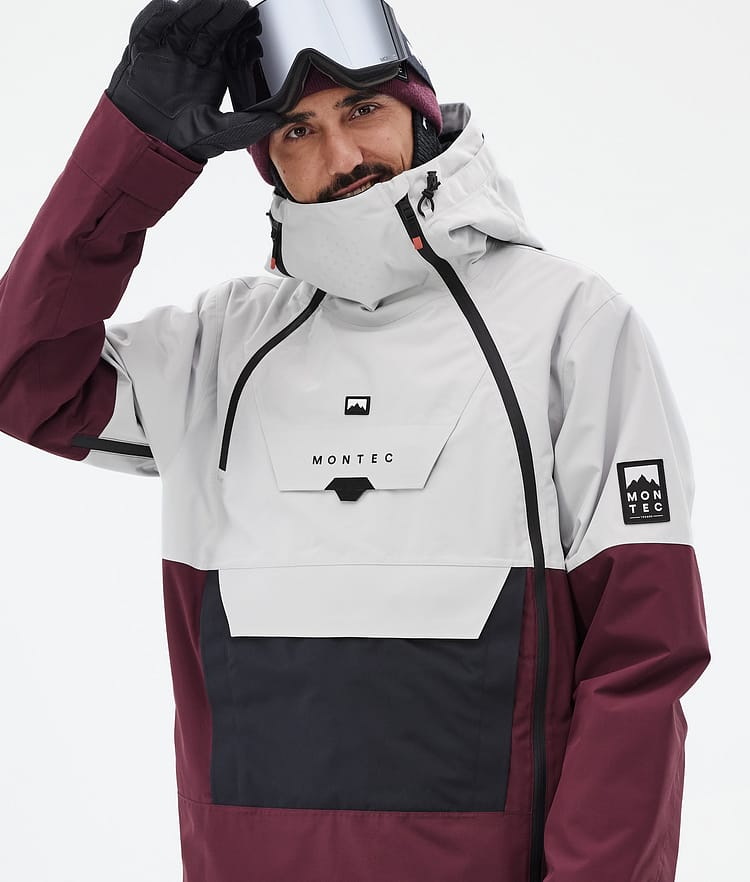 Montec Doom Snowboardjacka Herr Light Grey/Black/Burgundy, Bild 2 av 11