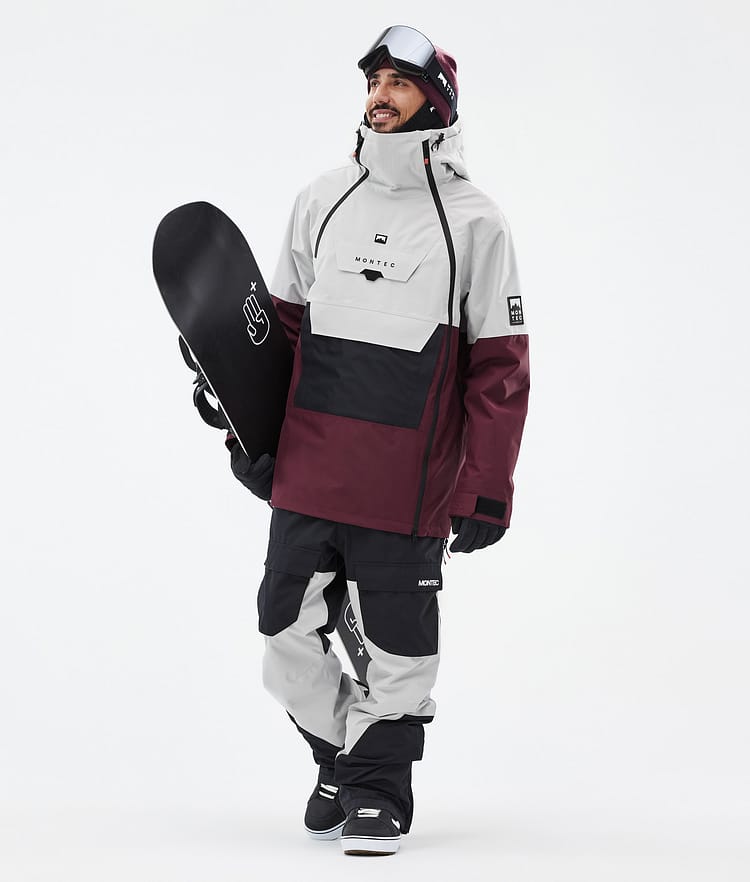 Montec Doom Snowboardjacka Herr Light Grey/Black/Burgundy, Bild 3 av 11