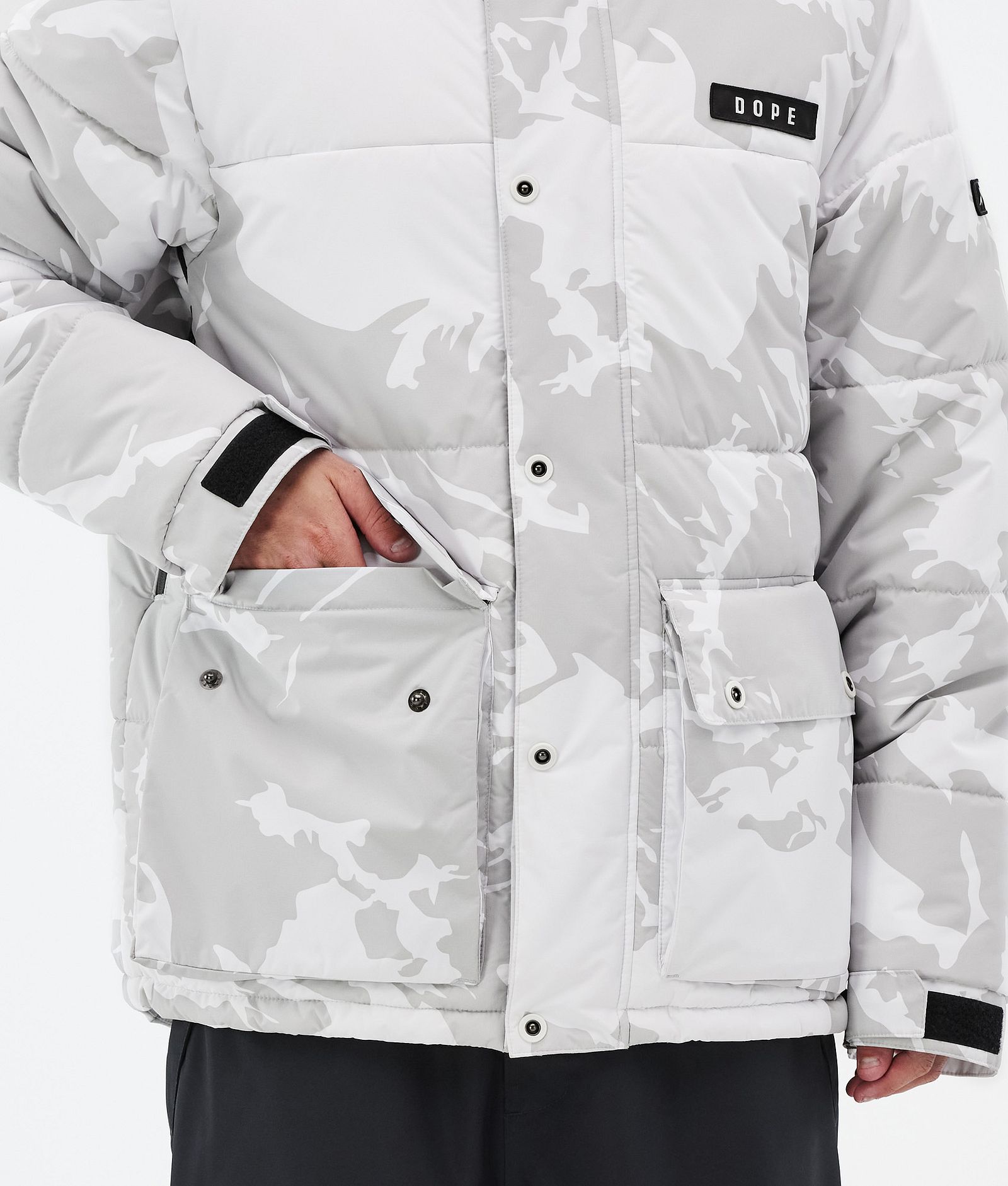 Dope Puffer Full Zip Snowboardjacka Herr Grey Camo, Bild 8 av 9