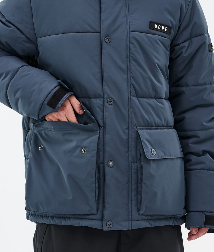 Dope Puffer Full Zip Snowboardjacka Herr Metal Blue, Bild 8 av 9