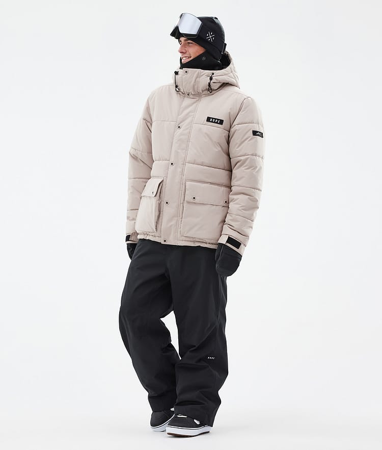 Dope Puffer Full Zip Snowboardjacka Herr Sand, Bild 2 av 9