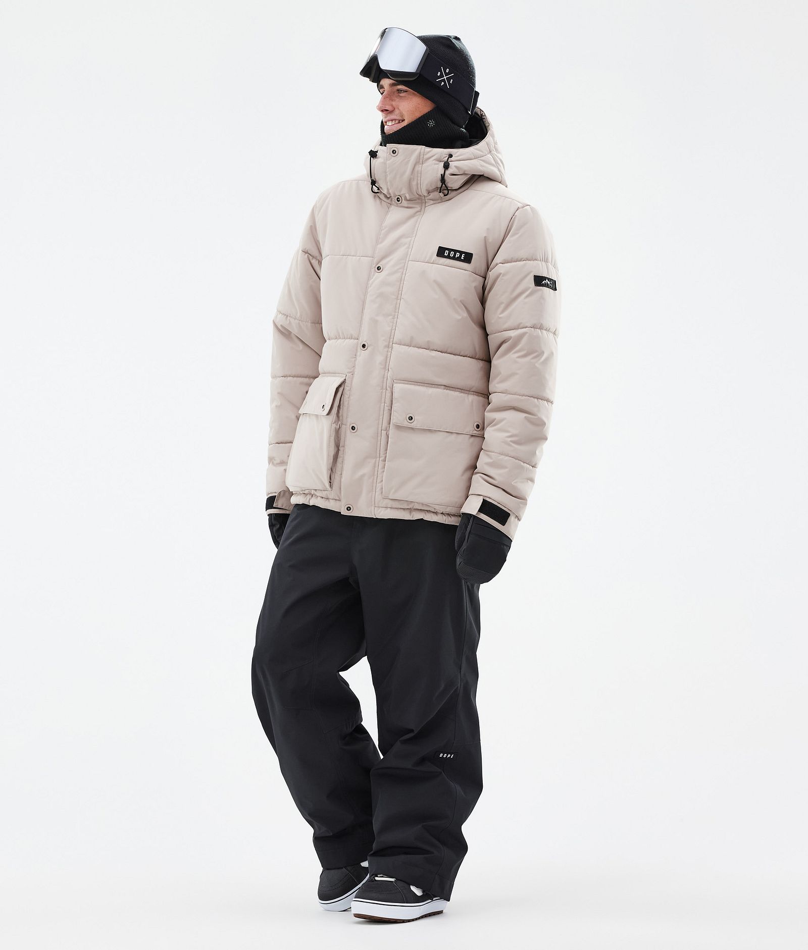 Dope Puffer Full Zip Snowboardjacka Herr Sand, Bild 2 av 9