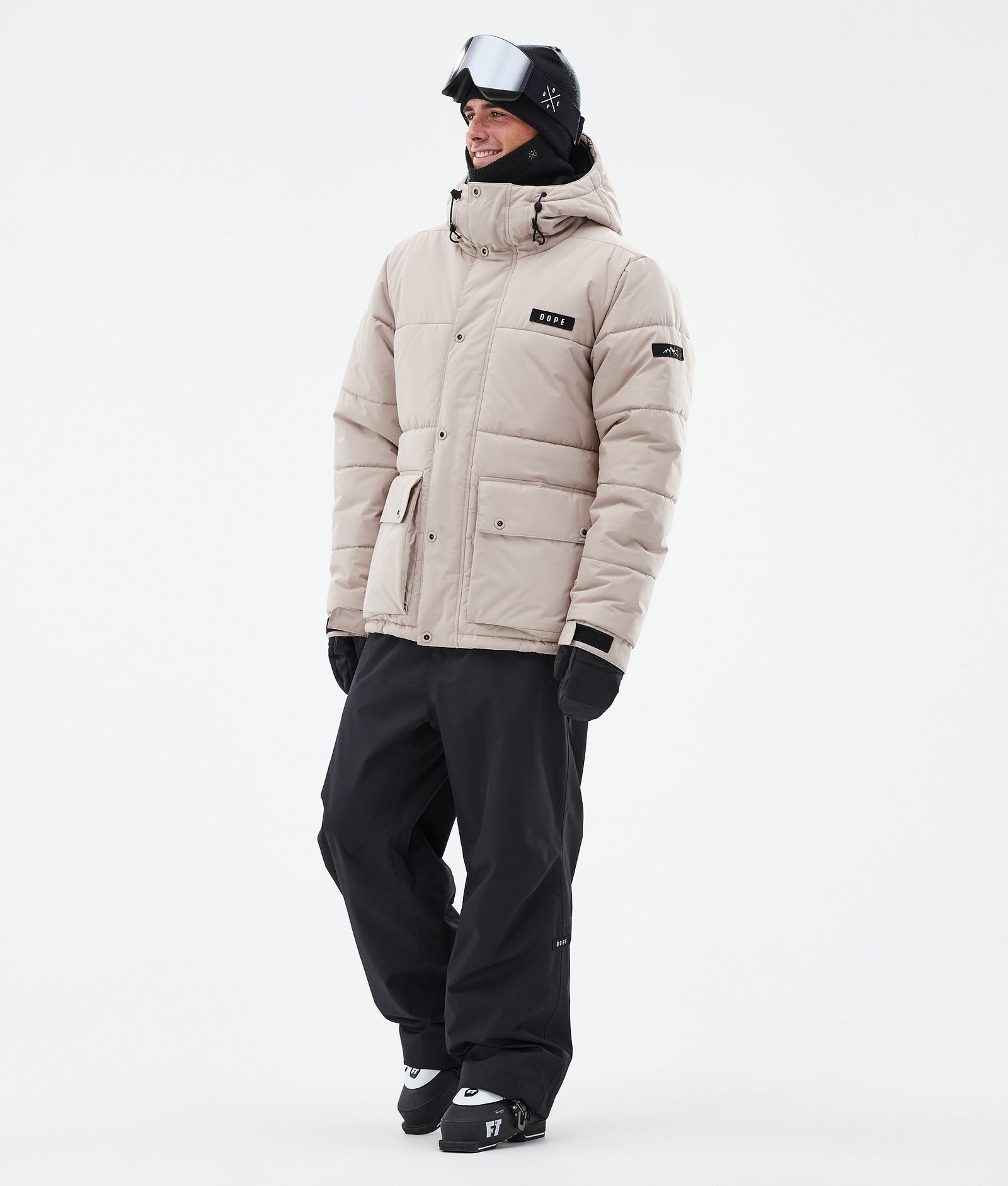 Dope Puffer Full Zip Skidjacka Herr Sand, Bild 2 av 9