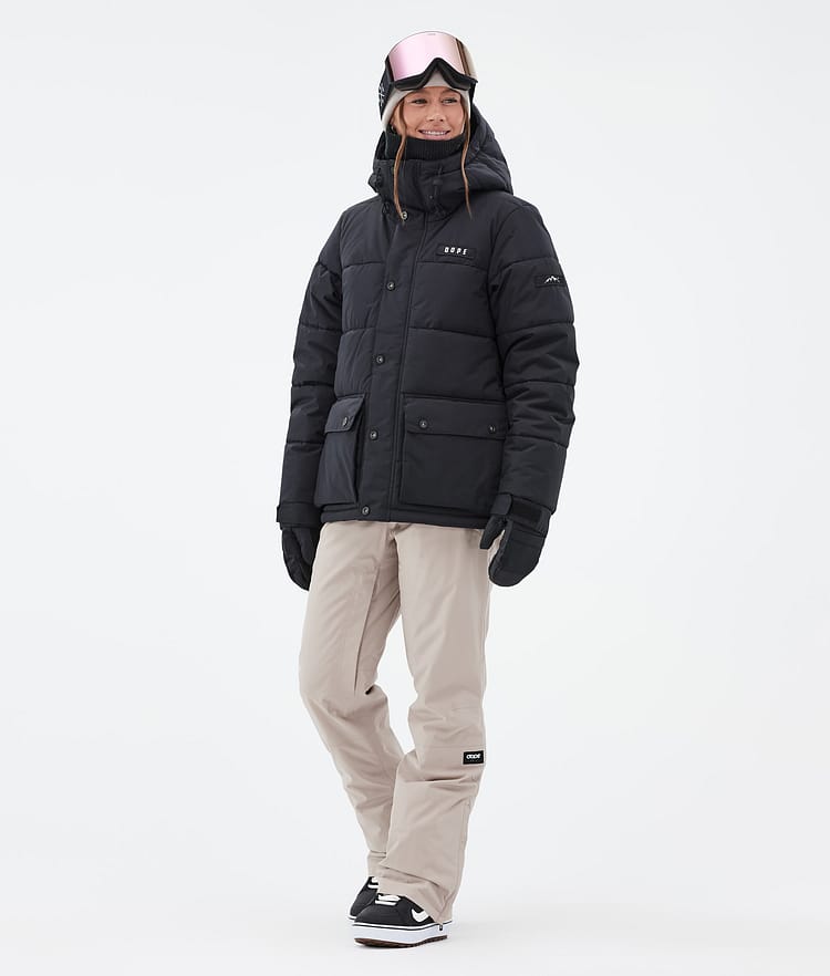 Dope Puffer W Full Zip Snowboardjacka Dam Black, Bild 2 av 9