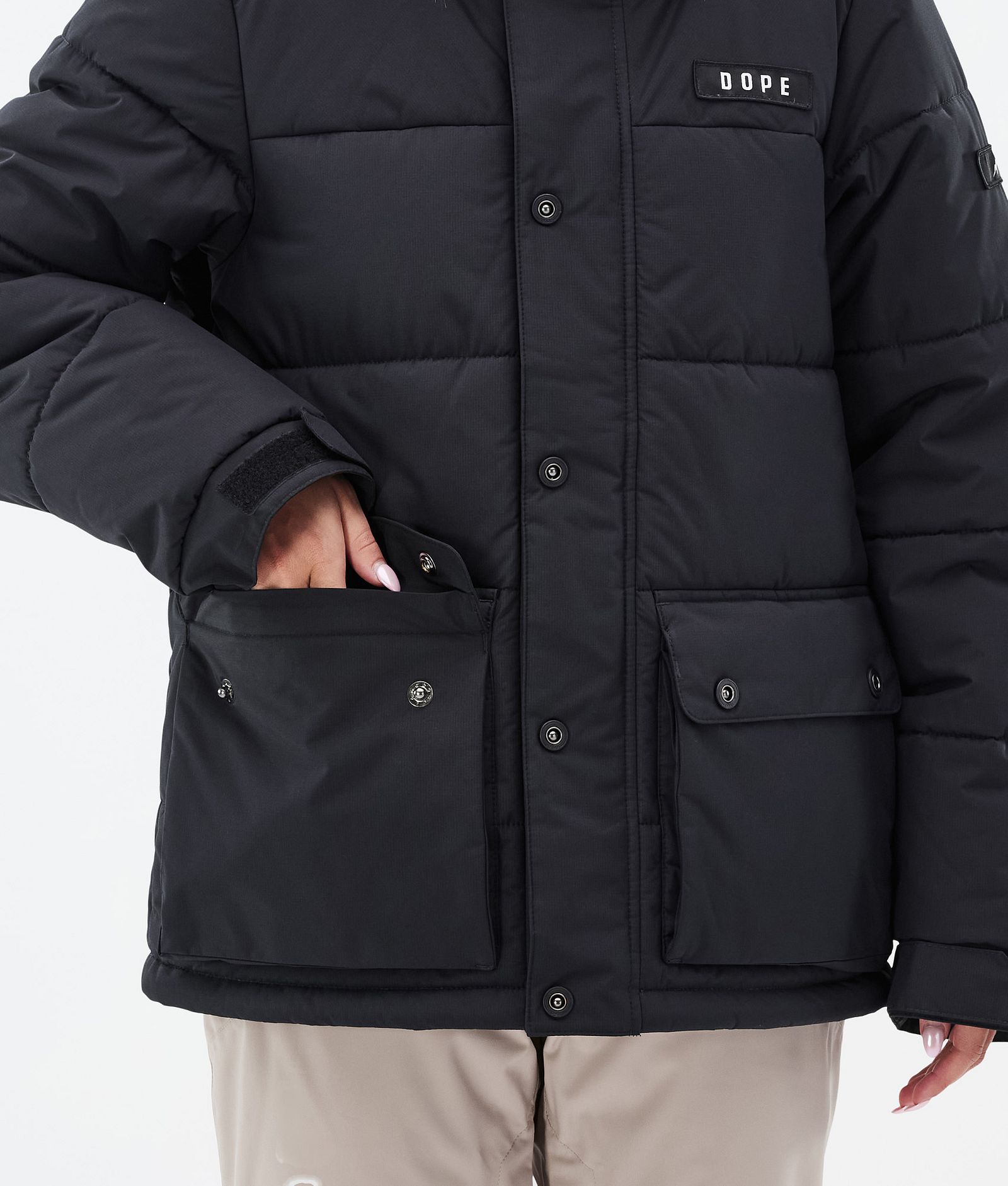 Dope Puffer W Full Zip Snowboardjacka Dam Black, Bild 8 av 9