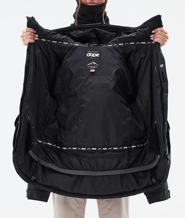 Dope Puffer W Full Zip Snowboardjacka Dam Black, Bild 9 av 9