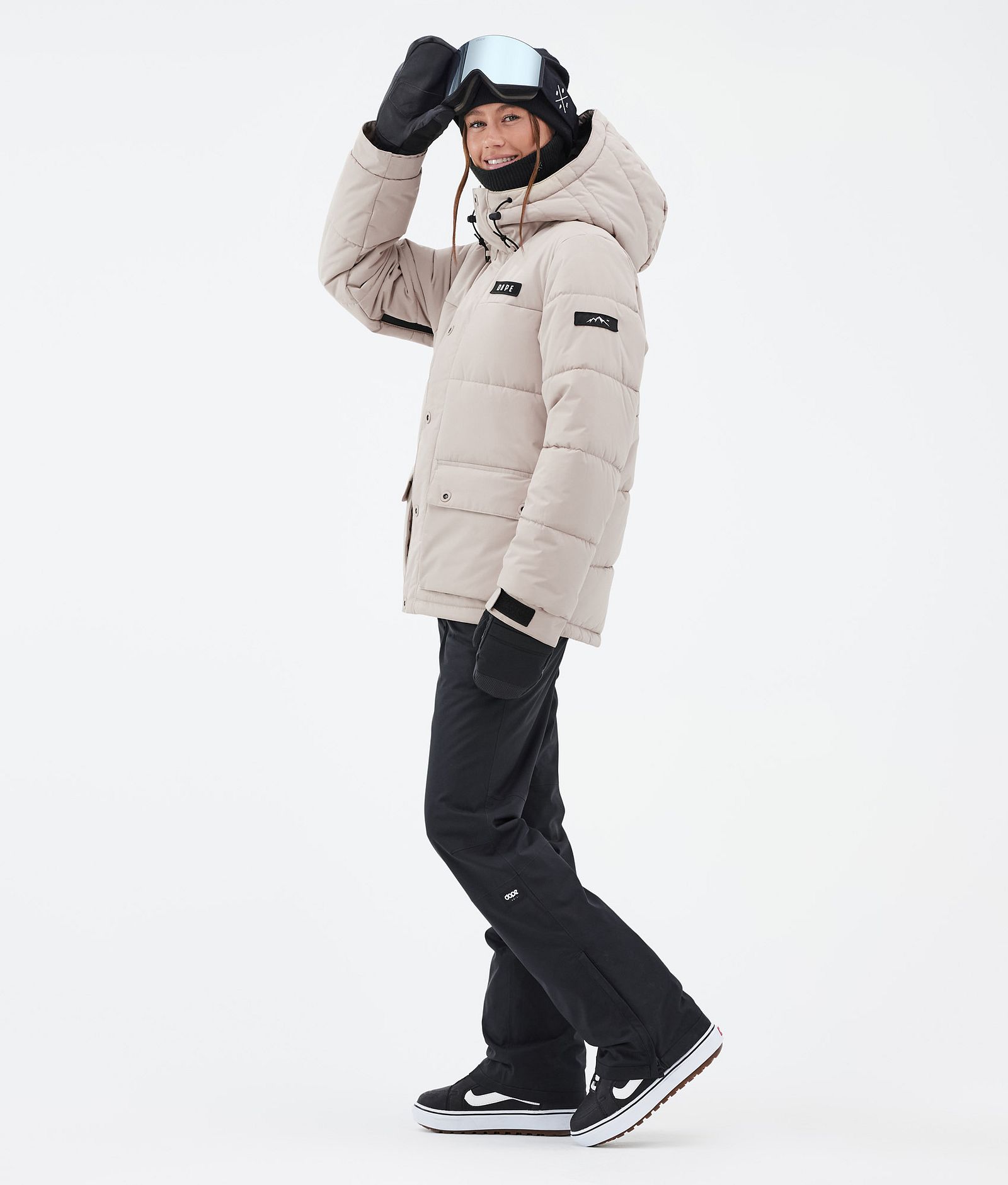 Dope Puffer W Full Zip Snowboardjacka Dam Sand, Bild 3 av 9