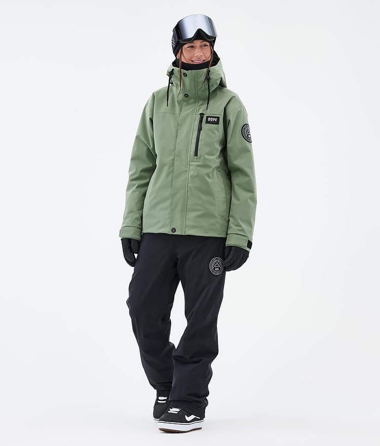 Dope Blizzard W Full Zip Snowboardjacka Dam Moss Green, Bild 2 av 9