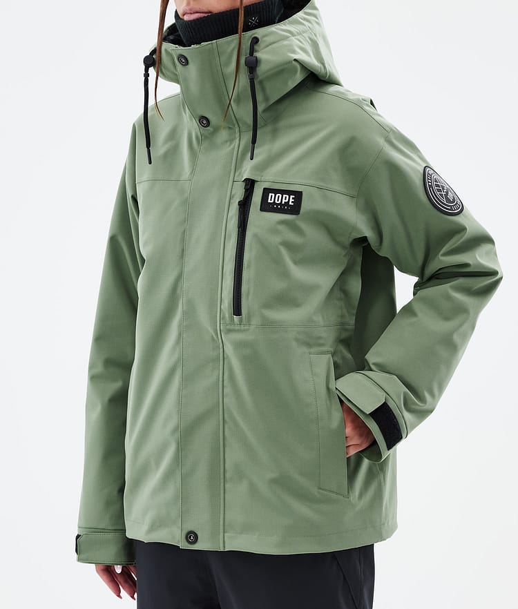 Dope Blizzard W Full Zip Snowboardjacka Dam Moss Green, Bild 7 av 9