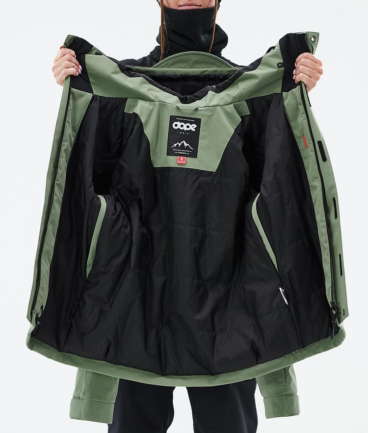 Dope Blizzard W Full Zip Snowboardjacka Dam Moss Green, Bild 9 av 9